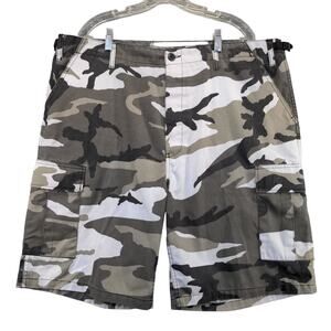 Rothco Men's Winter Camo BDU Cargo Shorts XL Pockets Military Style